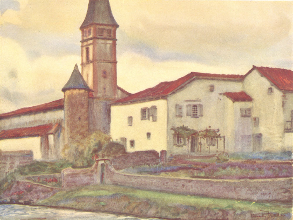 PYRÉNÉES-ATLANTIQUES. Basque country. Church at St Etienne de Baigorry 1921